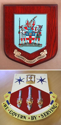 Heraldic shields and presentation plaques