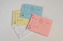 Catalogue code SP31. Shaw's traditional debit/credit pads, available in four colours.