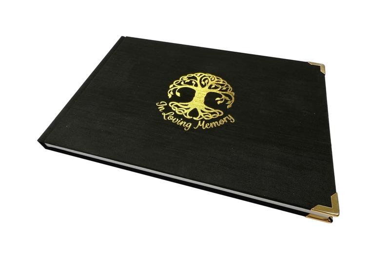 Classic Condolence Book - Black Leather