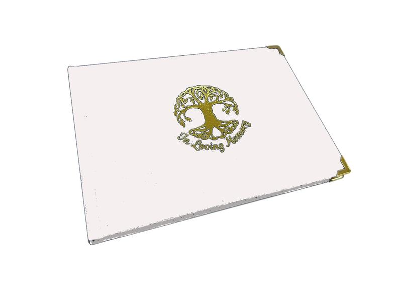 Classic Condolence Book - White Leather