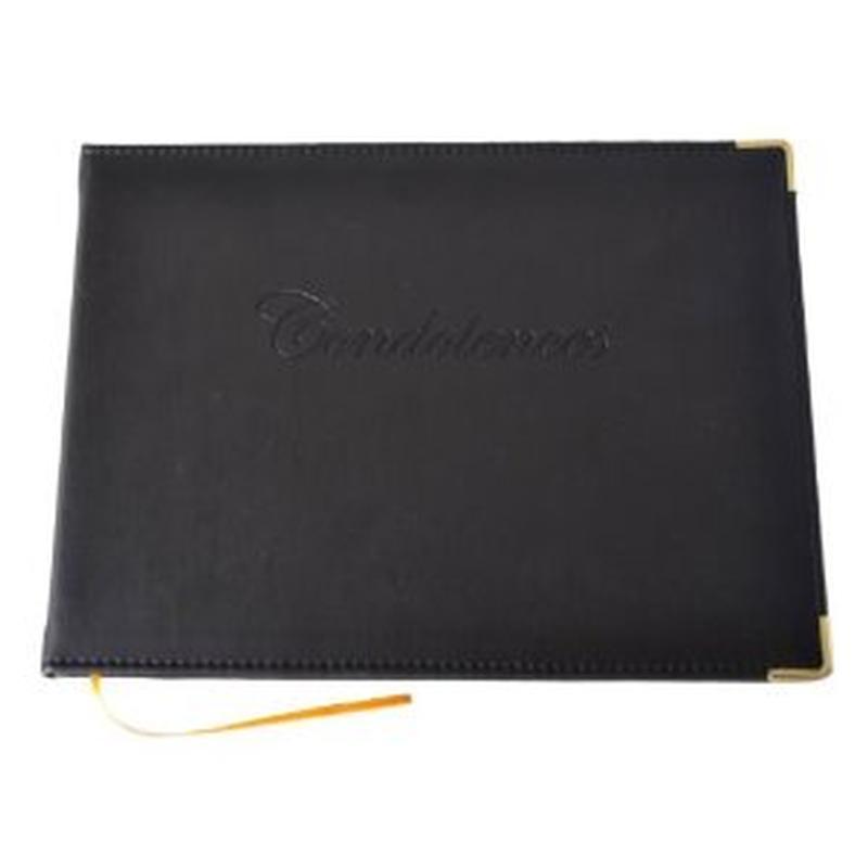 Black 'Condolences' Book (END OF LINE STOCK)