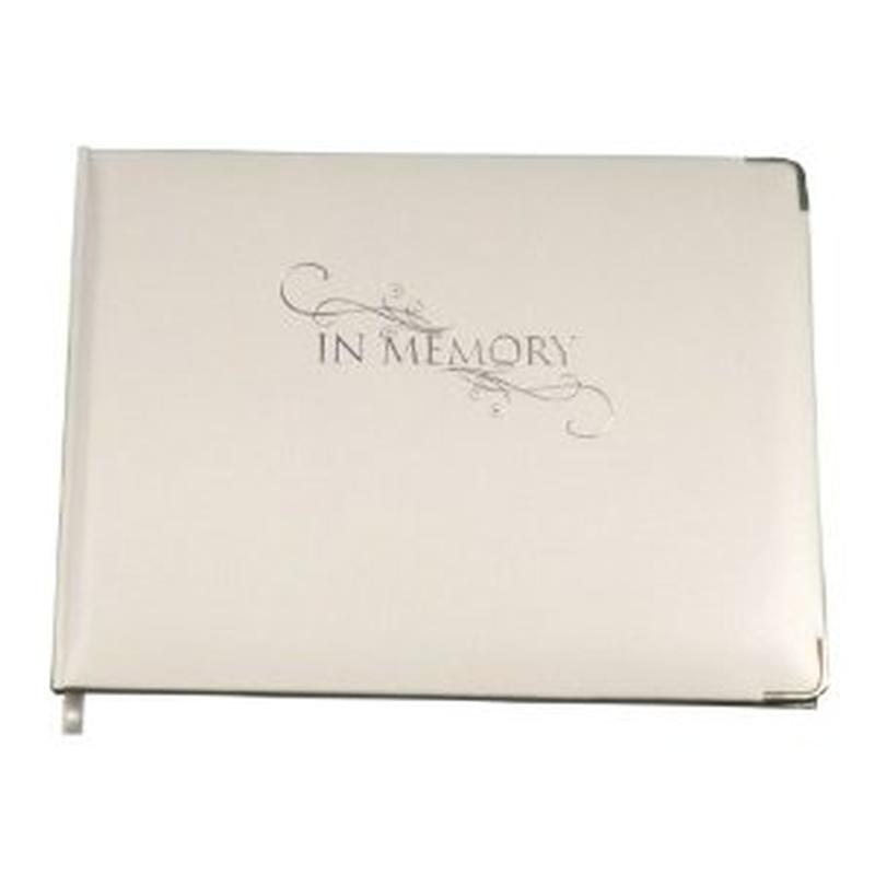 White 'In Memory' Condolence Book