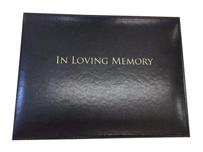 Black 'In Loving Memory' Condolence Book Looseleaf Binder