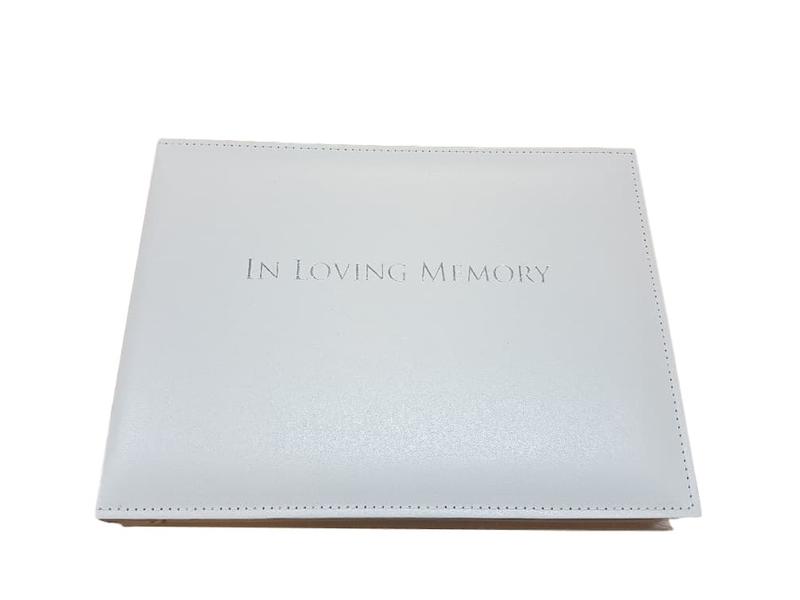 White 'In Loving Memory' Condolence Book Looseleaf Binder