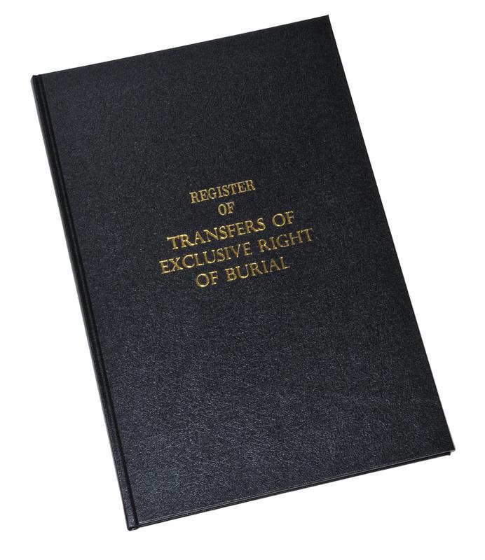 Register of transfers of exclusive right of burial