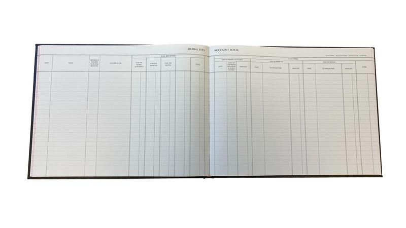 Burial Fees Account book