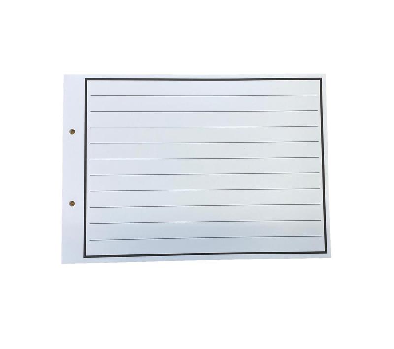 A4 In Memoriam Ruled Paper Pack with Solid Black Border (Landscape)