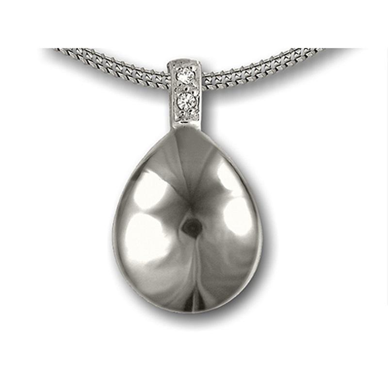 Sterling Silver Puff Tear Drop Pendant