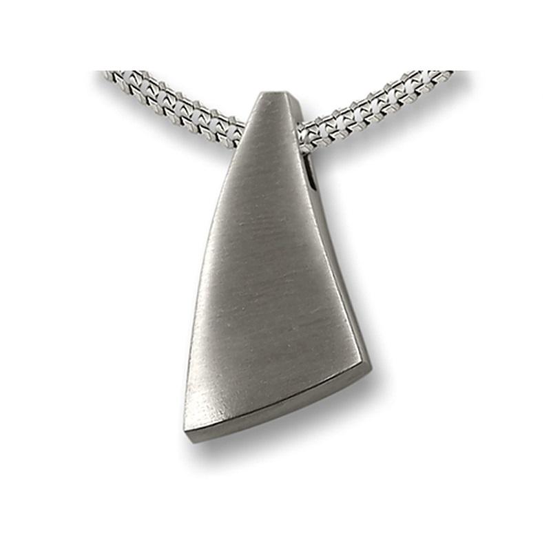 Sterling Silver Curved Scalene Triangle Pendant 