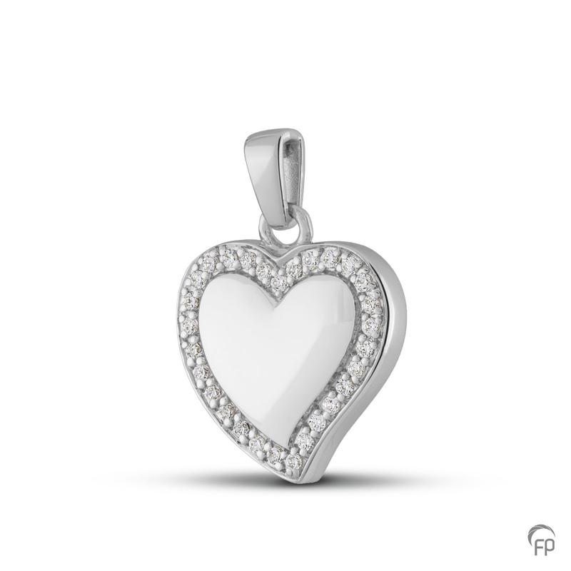 Sterling Silver Abstract Crystal Heart Pendant