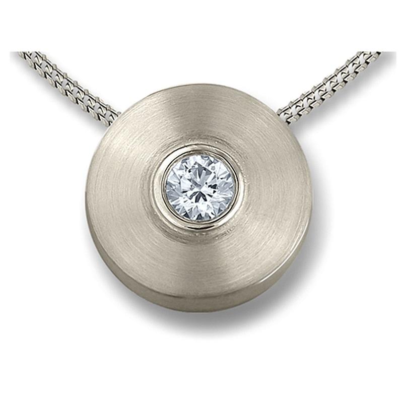 Sterling Silver Round Crystal Centre Pendant (PRICE REDUCED)