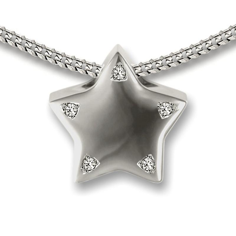 Sterling Silver Crystal Star Slide Pendant