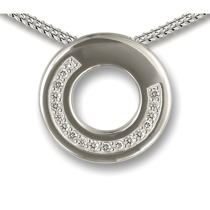 Sterling Silver Round Crystal Ring Pendant (PRICE REDUCED)