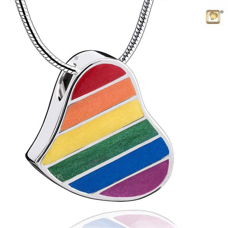 Sterling Silver Rainbow/Pride Heart Pendant PRICE REDUCED)