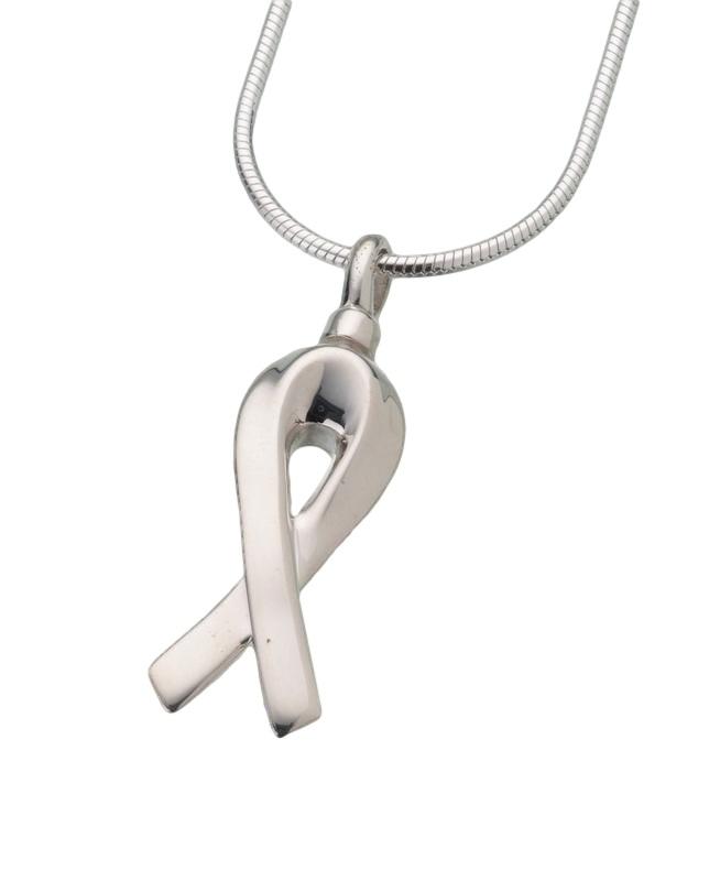 Sterling Silver Remembrance Ribbon Pendant 