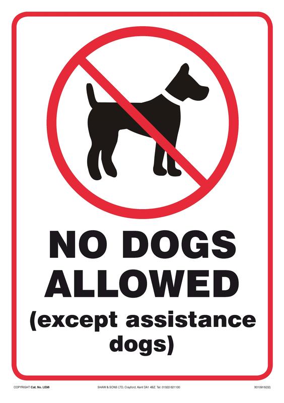Sign - "NO DOGS ALLOWED" - Paper | LE98 | Shaw's Election Supplies