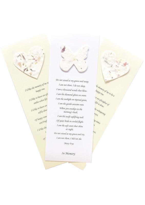 Seed Paper Memorial Bookmarks