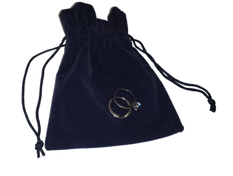 Large Suedette Jewellery Pouch - Navy
