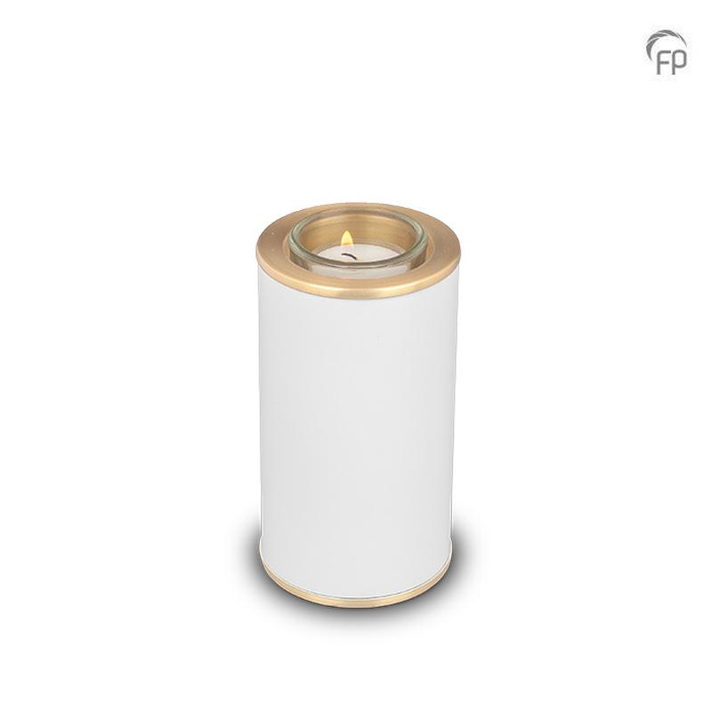 Metal Composite Candle Holder Keepsake (White)