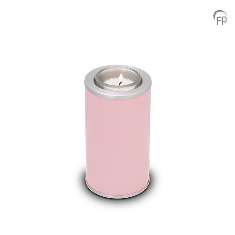 Metal Composite Candle Holder Keepsake (Pastel Pink)