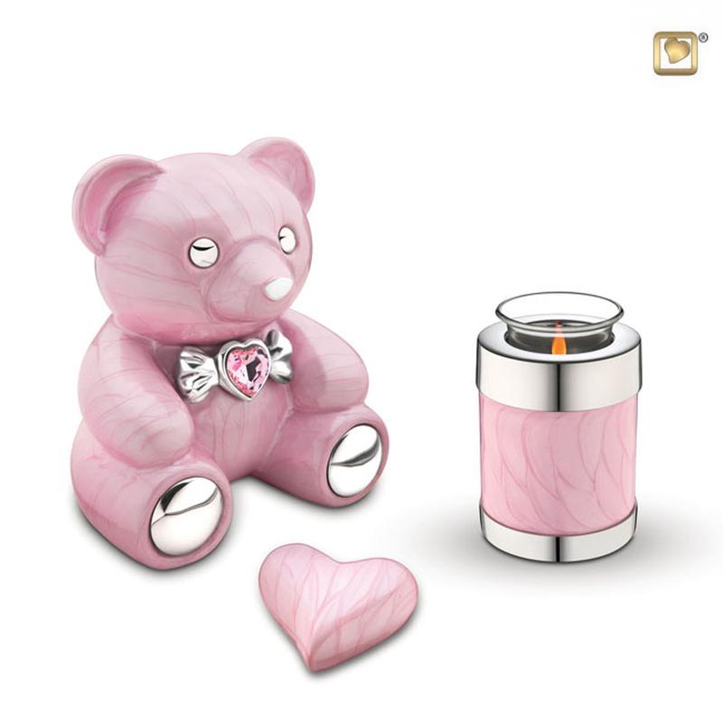 Metal Composite Candle Holder Keepsake (Pastel Pink)