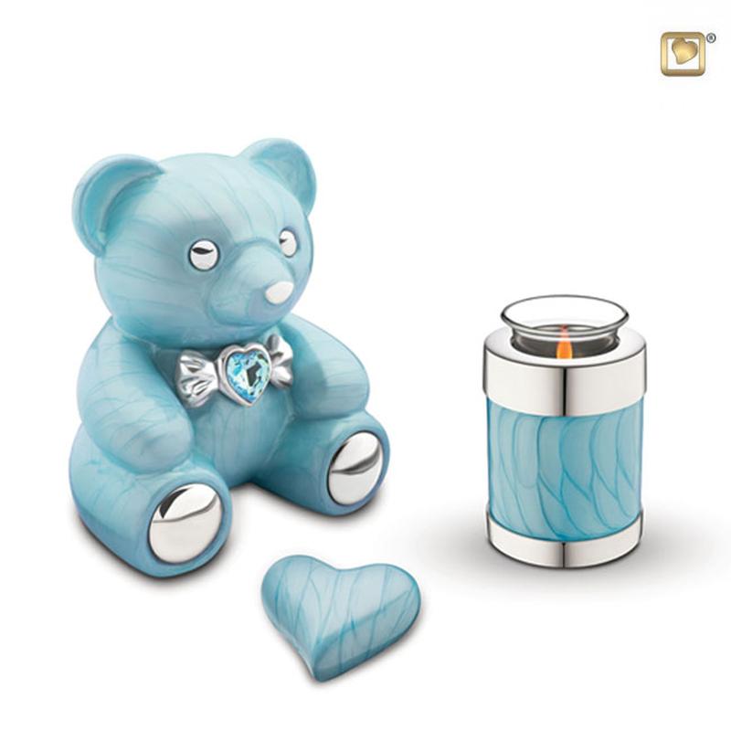 Metal Composite Candle Holder Keepsake (Pastel Blue)