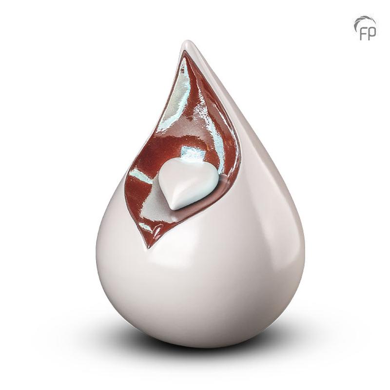 Ceramic Urn Celest (Teardrop with Heart Motif)