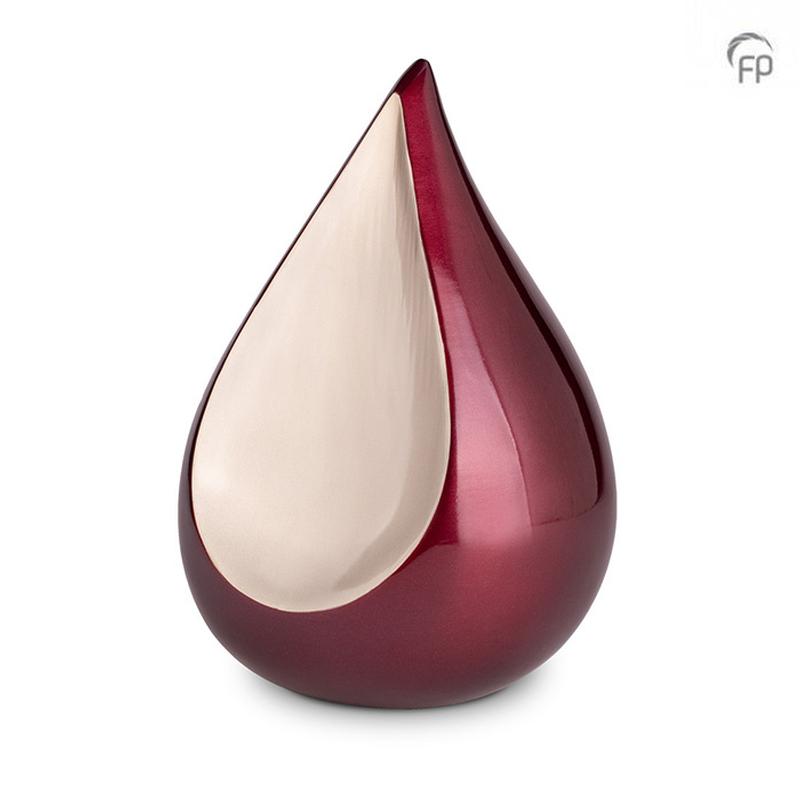 Adult Teardrop Urn (Red and Silver) 