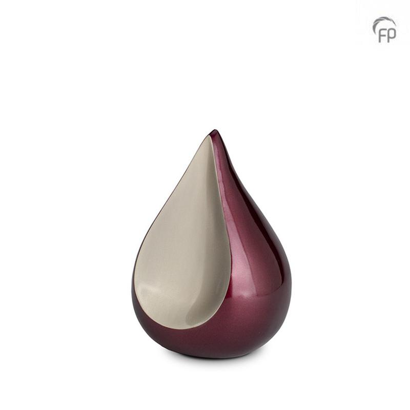 Small Teardrop Urn (Red and Silver) 