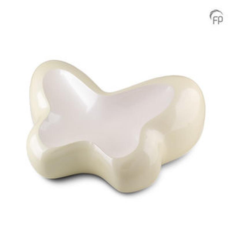 Metal Butterfly Urn (Cream / White) - Adult (END OF LINE)