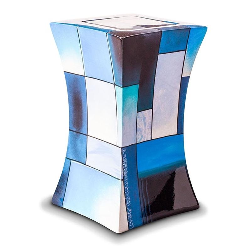 Glass Fibre Urn (Lantern Design in Multicolour Blue Pink Black)