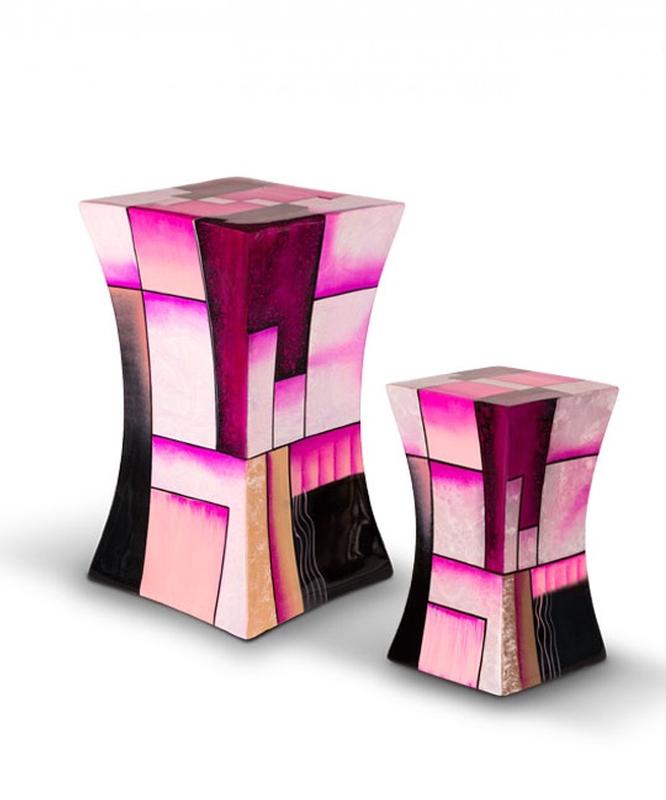 Glass Fibre Urn (Lantern Design in Multicolour Pink)