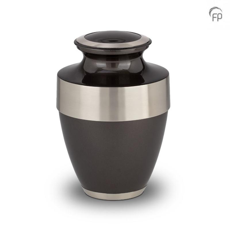 Brass Silver Band Urn (Anthracite) - Adult
