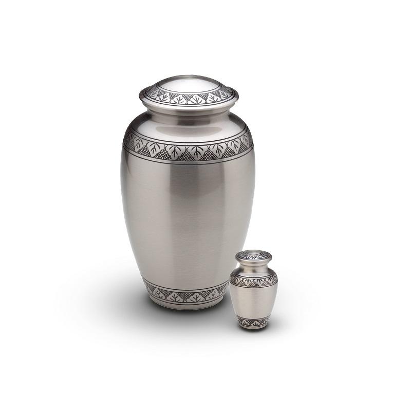 Brass Engraved Band Urn (Steel) - Adult