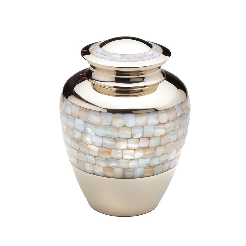 Brass Mother of Pearl Urn (Gold) - Adult