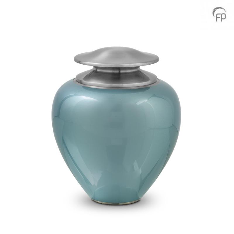 Metal Urn (Pearl Blue High-Shine Finish)