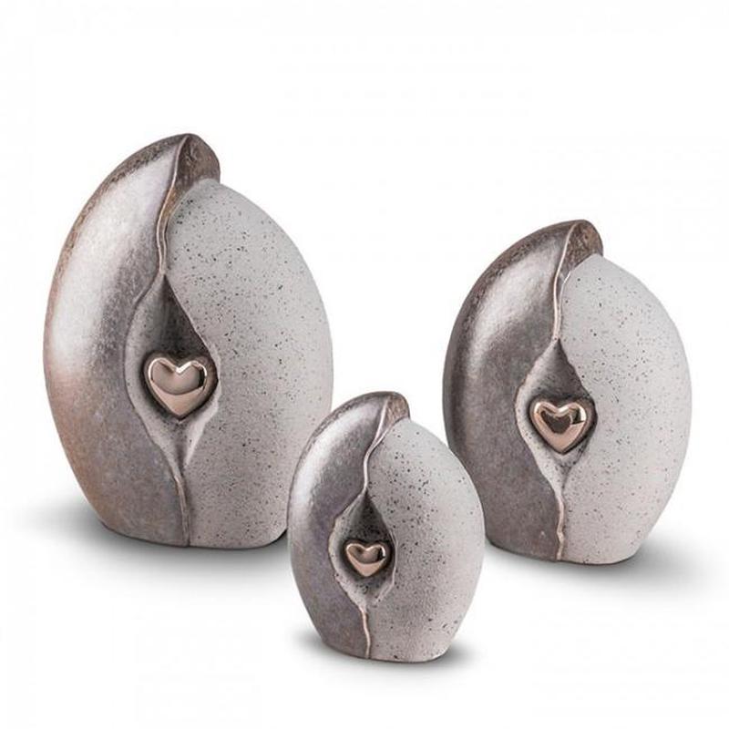 Ceramic Urn (Grey with Silver Heart) - Adult