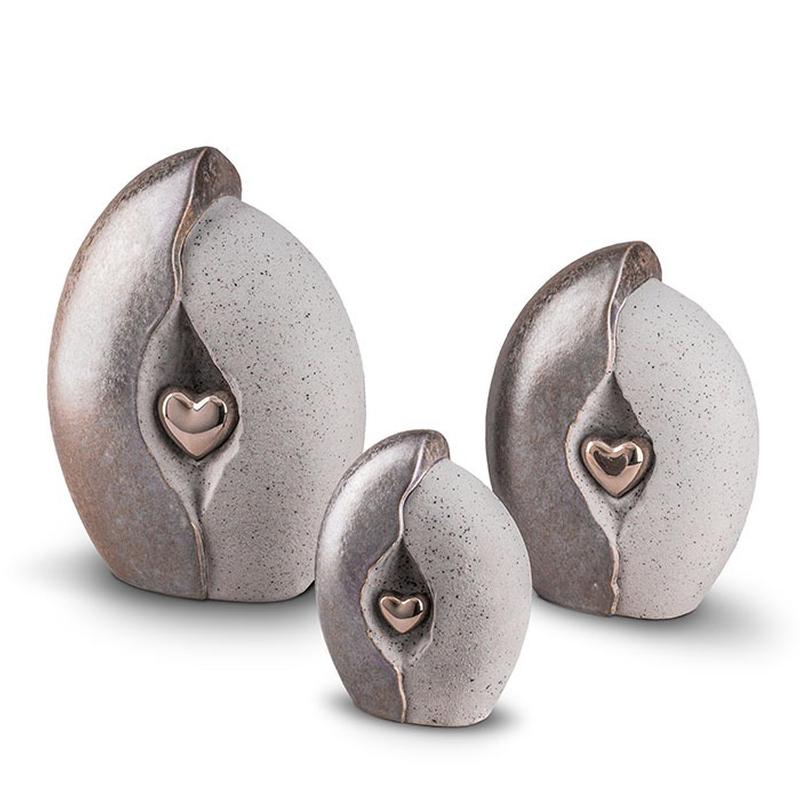 Ceramic Urn (Grey with Silver Heart) - Adult