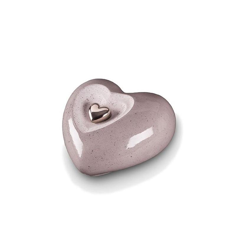 Ceramic Heart Urn (Grey)