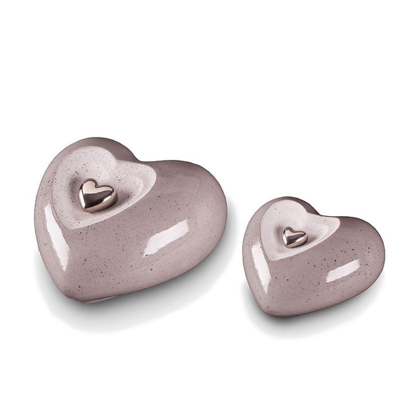 Ceramic Heart Urn (Grey)