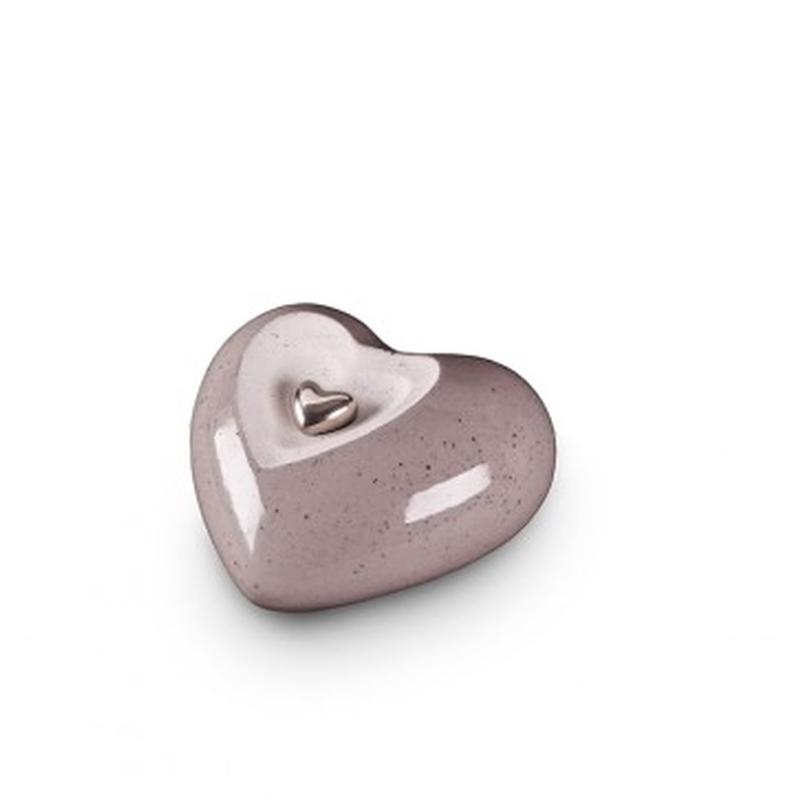 Small Ceramic Heart Urn (Grey)