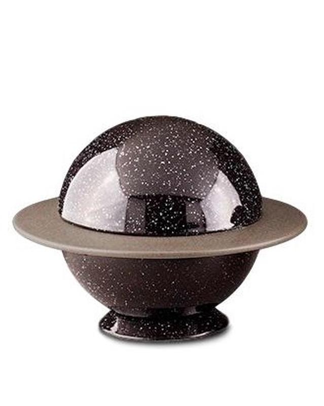 Ceramic Saturn Urn (Black) - Adult (END OF LINE)