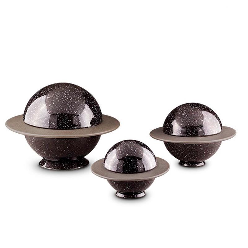Ceramic Saturn Urn (Black) - Adult (END OF LINE)