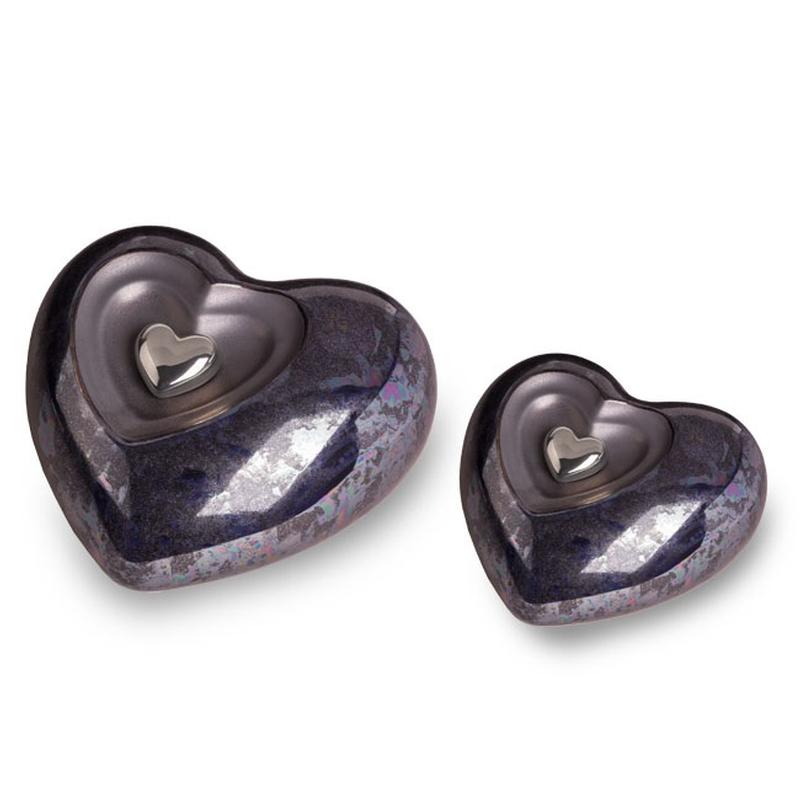 Ceramic Heart Urn (Graphite) - Small (END OF LINE)
