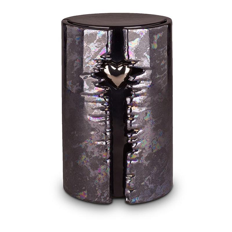 Wrapped Heart LED Urn (Graphite)