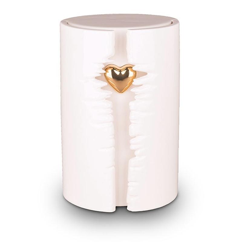 Wrapped Heart LED Urn (White)