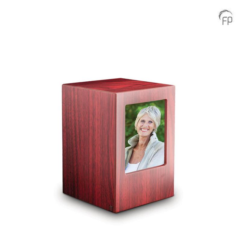 MDF Urn With Photo Insert (Dark Wood Effect)