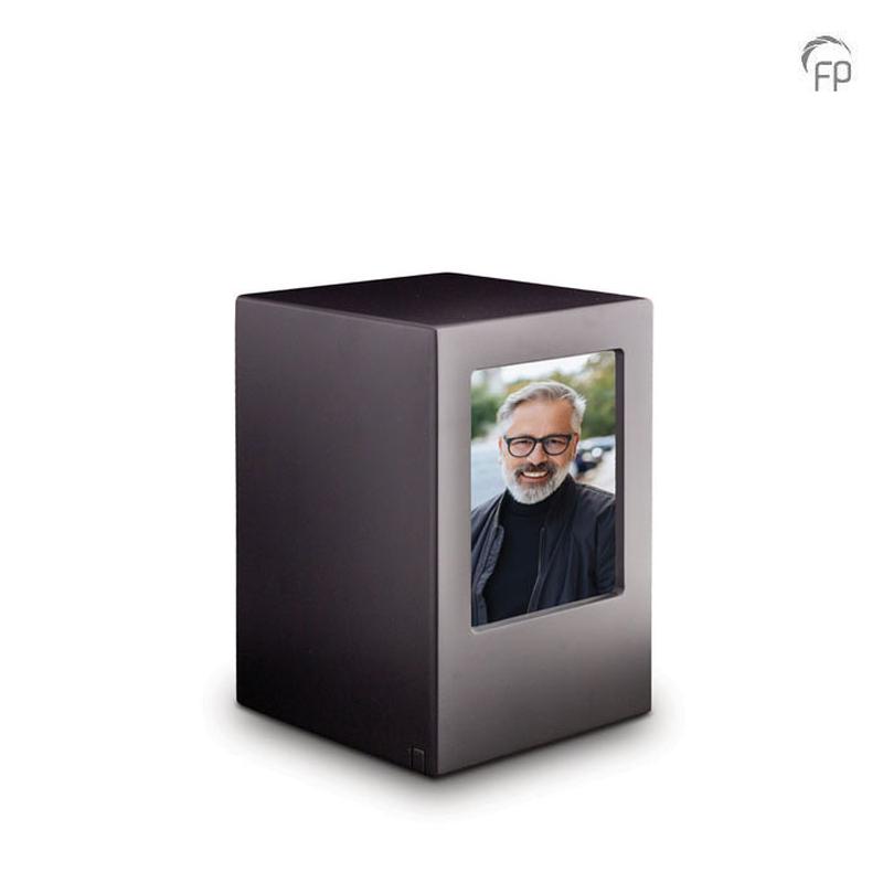 MDF Urn With Photo Insert (Black)