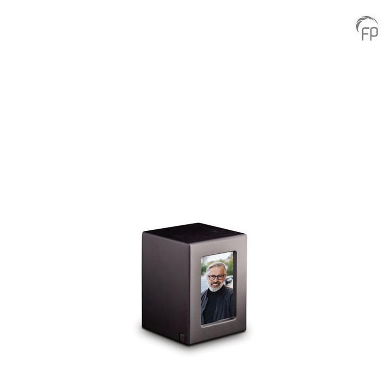 Small MDF Urn With Photo Insert (Black)