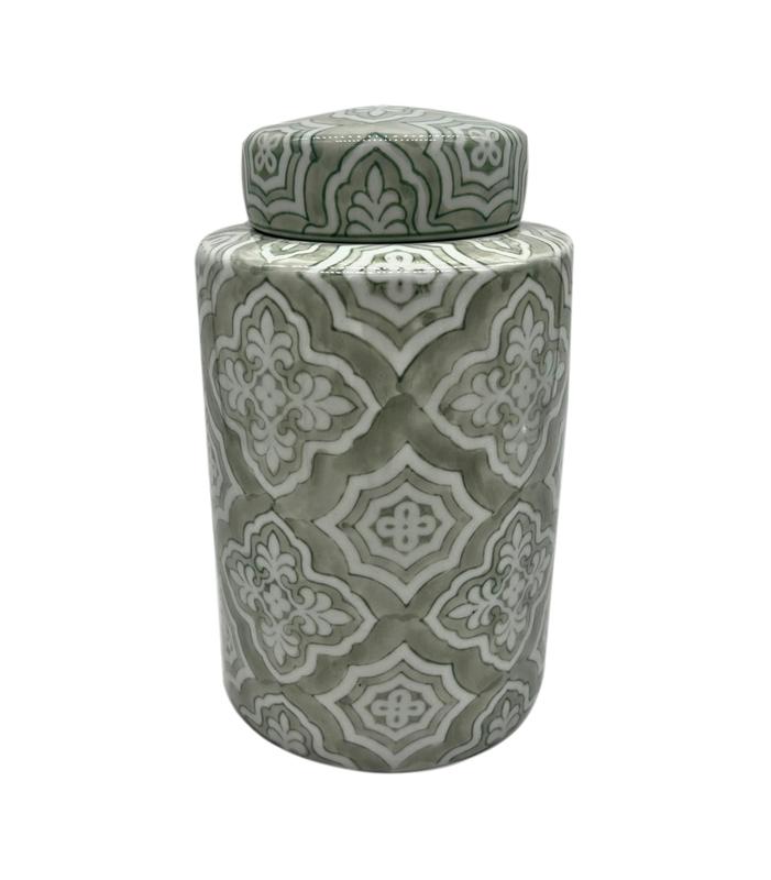 Ceramic Patterned Urn (Sage) - Adult